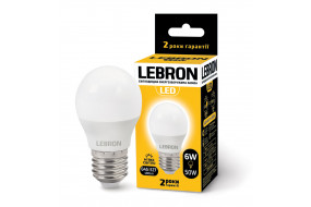 Лампа LED LEBRON L - G45 6W E27 3000K 480Lm (00-10-31) (11-12-49)