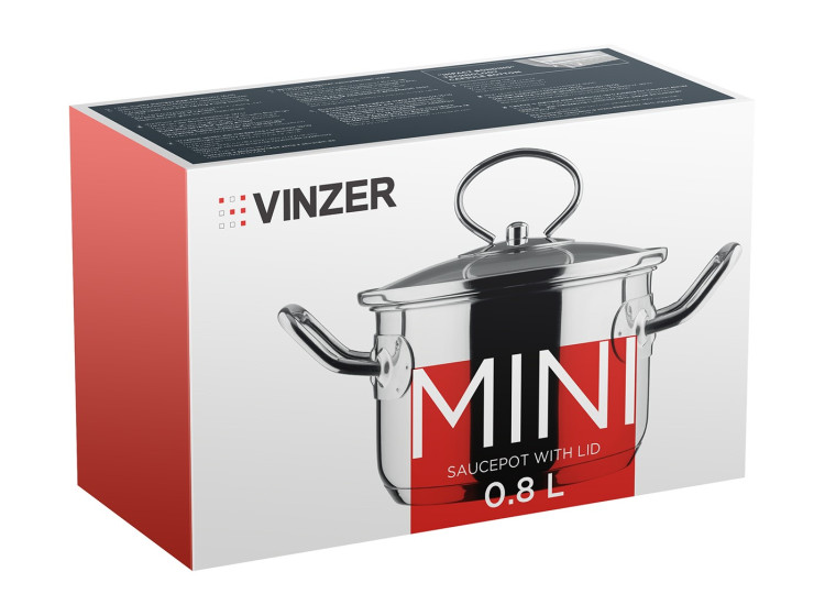 Каструля з кришкою Mini series 12 см 0.8 л Vinzer 50086\/89086 - зображення 5