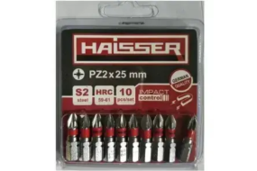 Набір біт РН 1 х 25мм, сталь S2, 10 шт // HAISSER 2712718