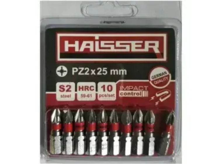 Набір біт РН 1 х 25мм, сталь S2, 10 шт \/\/ HAISSER 2712718 - зображення 1