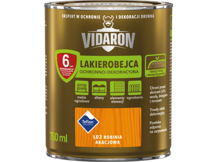VIDARON Лакобейц захист деревини L03 0,75л біла акація УЦІНКА - зображення 1