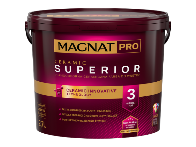 Фарба керамічна MAGNAT PRO CERAMIC СУПЕРІОР 3 база C глибокоматова 2.7л - зображення 1
