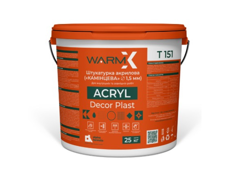 WARMIX Decor Plast ACRYL T 151 (Штукатурка декоративна акрилова «КАМІНЦЕВА» 1,5 мм) 25кг - зображення 1