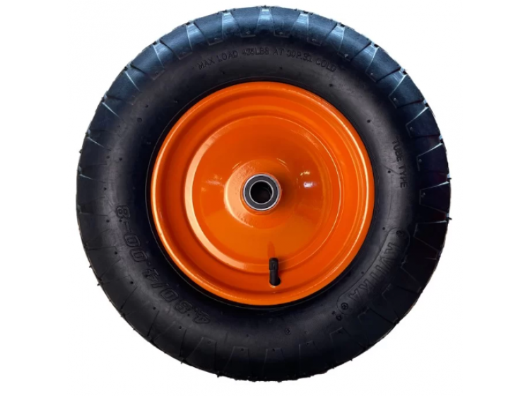 Колесо пневматичне 4,0х8 без віськи 20 мм 4PR Оранж диск, КВІТКА (110-6001) - зображення 1