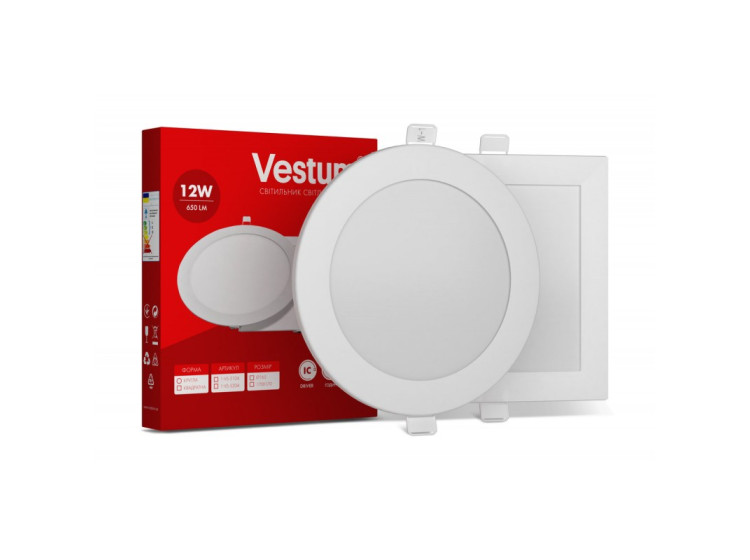 Світильник LED врізний круглий Vestum 18W 6000K 220V 1-VS-5110 - зображення 1
