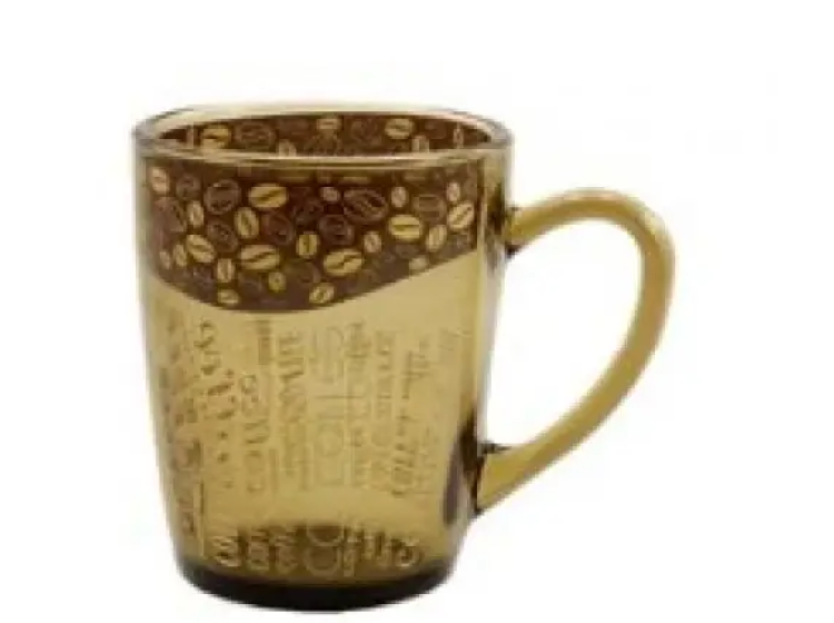 Чашка 330 мл   ДЕКОРОВАНА   "White coffe" димна (Корч) - зображення 1