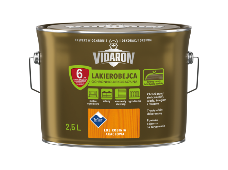 VIDARON Лакобейц захист деревини L03 2,5л біла акація УЦІНКА - зображення 1