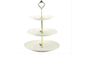 Фруктовниця 3-яр фарф. біла   Хвиля (Корч)  MB0442-A