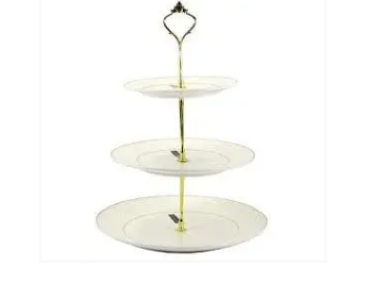 Фруктовниця 3-яр фарф. біла   Хвиля (Корч)  MB0442-A - зображення 1