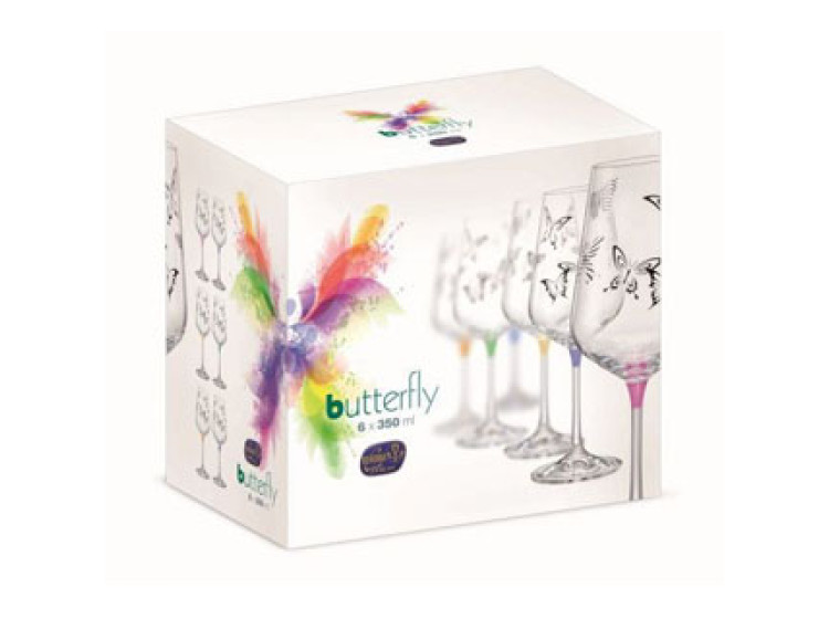 Келихи д\/вина Butterfly 350мл 6шт (Ч) 40728 S1432 350 - зображення 1