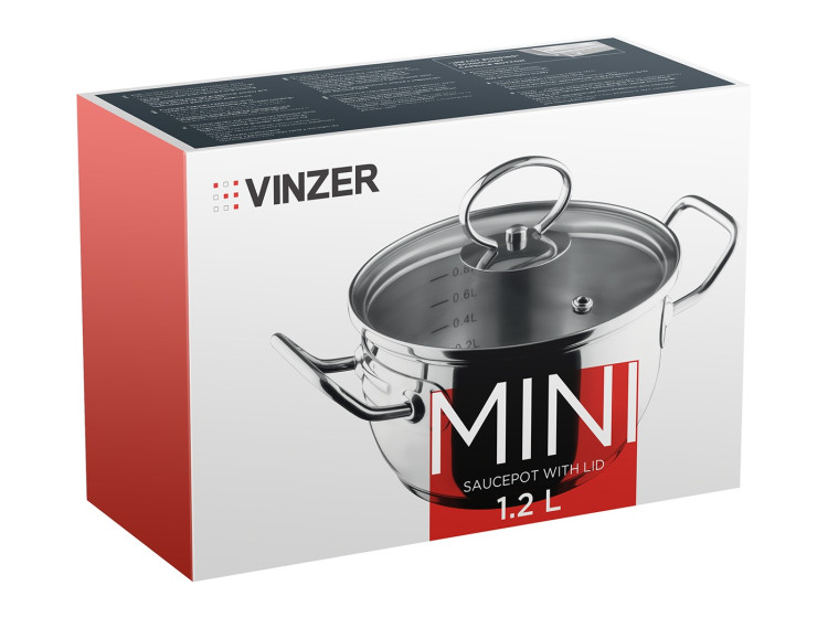 Каструля з кришкою Mini series 14 см 1.2 л Vinzer 50087\/89087 - зображення 3
