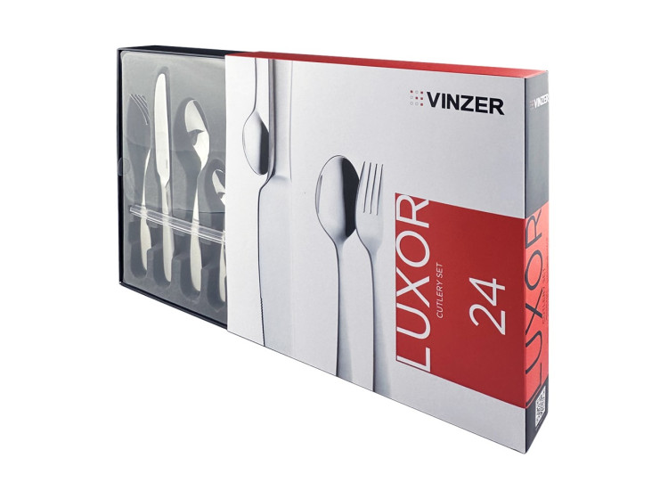 Набір столовий Luxor (24 пр.) Luxor handle satin VINZER 50099 - зображення 6