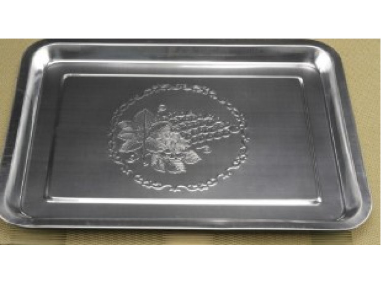 Піднос прямокутний прогумований 40*30 см корич.(Г) - зображення 1