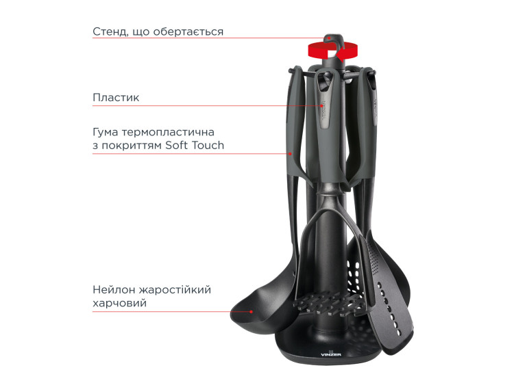 Набір кухонний 6шт Vinzer 50217 - зображення 3