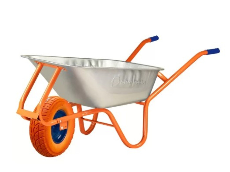 ТАЧКА 1-колісна Formula 1, корито оцинк.90л Standart, рама суц. оранж,ПУ 4х8 \/\/ Bluetools 220-4012 - зображення 1