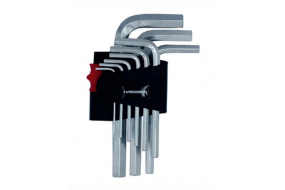 Набір ключів імбусових HEX 1,5 - 10 мм, S2, 9 шт // Haisser 48110