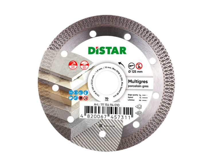 Круг алмазний (Distar) 7D Multigres 115*1.6\/1.0*22.23 11115494009 - зображення 1