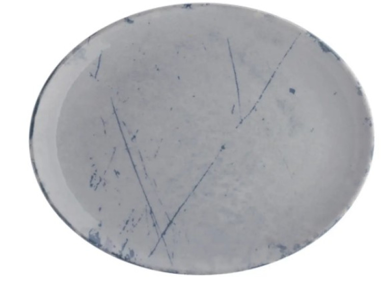 Блюдо овальне 28x22 см серія "Isabelle" декор "Stone Blue" (СК) ISC3028-K0008 - зображення 1