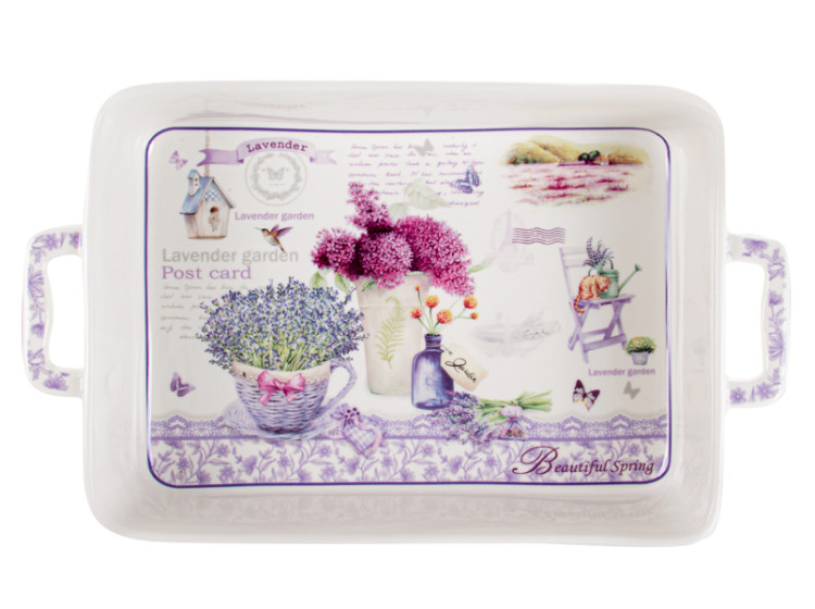 Блюдо з ручками "Лаванда" 32,6х19х6  (Ел-Д)\t\t\t\t\t\t\t\t\t\t\t\t\t\t\t 924-751 - зображення 3