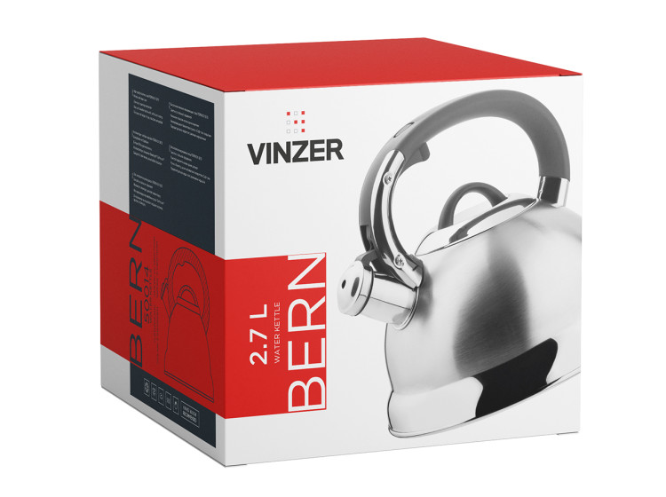 Чайник зі свистком Bern 2,7 л STAINLESS STEEL WHISTLING KETTLES BERN Vinzer 50014 - зображення 3