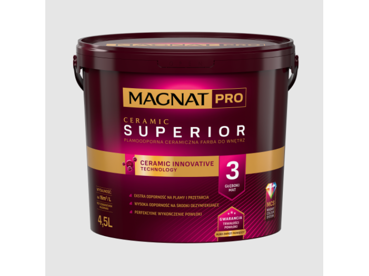 Фарба керамічна MAGNAT PRO CERAMIC СУПЕРІОР 3 база C глибокоматова 4.5л - зображення 1