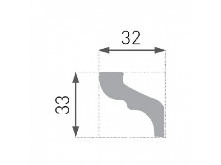 Карниз декор. Е-6 LUX (2м) 33*32 - зображення 2