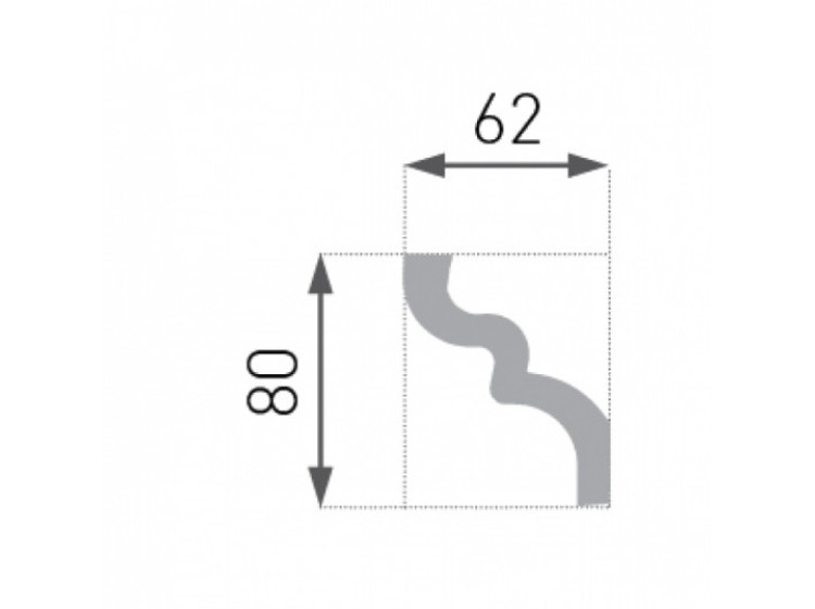 Карниз декор. Е-9 LUX (2м) 80*62 - зображення 2