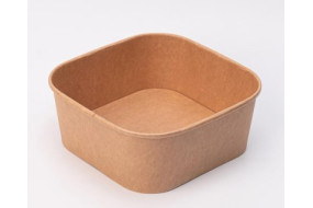 Салатник квадрат екокрафт (1300 мл) 300g Kraft paper + 15PE (ПК)