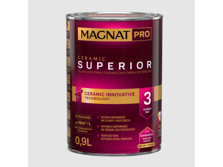 Фарба керамічна MAGNAT PRO CERAMIC СУПЕРІОР 3 база C глибокоматова 0.9л - зображення 1