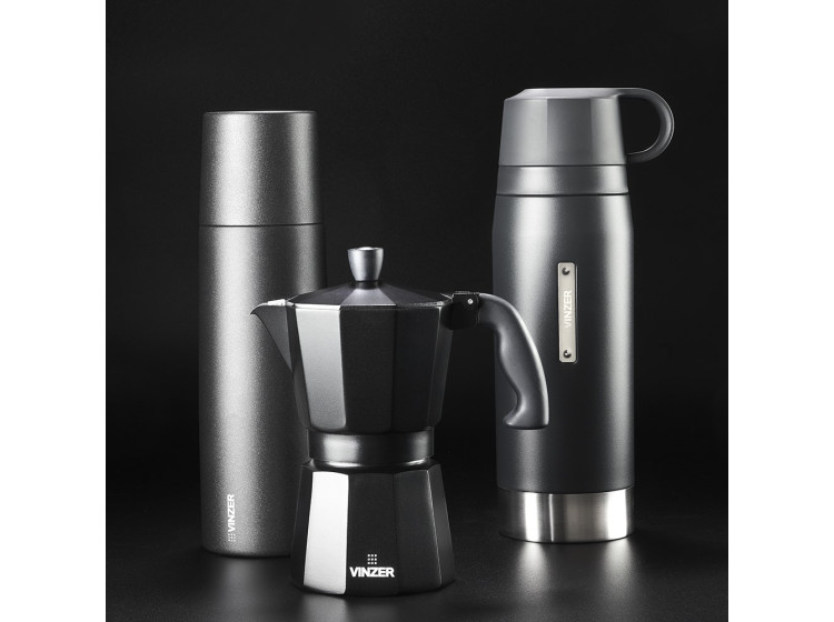 Кавоварка гейзерна 6 чаш. Moka Nero Vinzer 50395\/89395 - зображення 4