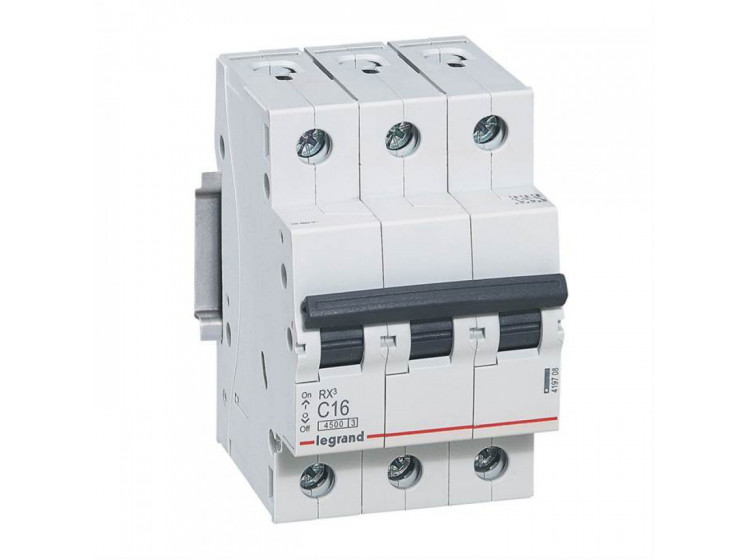Автоматичний вимикач Legrand RX3 4.5КА, 25А, 3Р (56-21-26) - зображення 1