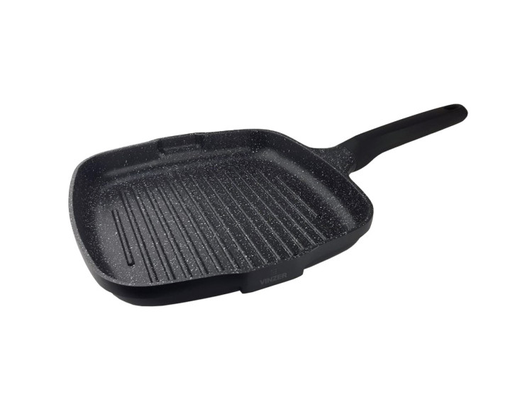 Сковорода - гриль без кришки VINZER Kuro Induction Line 28x28 см 50424 - зображення 1