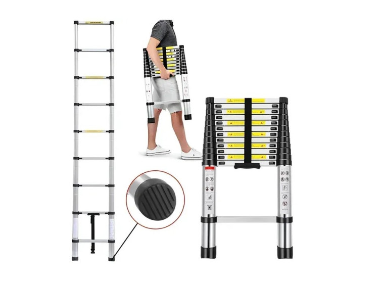 Драбина телескопічна алюмінієва 3,2м 150 кг VMF EURO 101834 - зображення 1