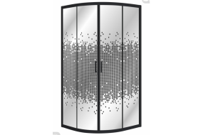 ДК TISZA BN 90*90*200см, 599-021BN чорна + мілкий піддон 599-0909R