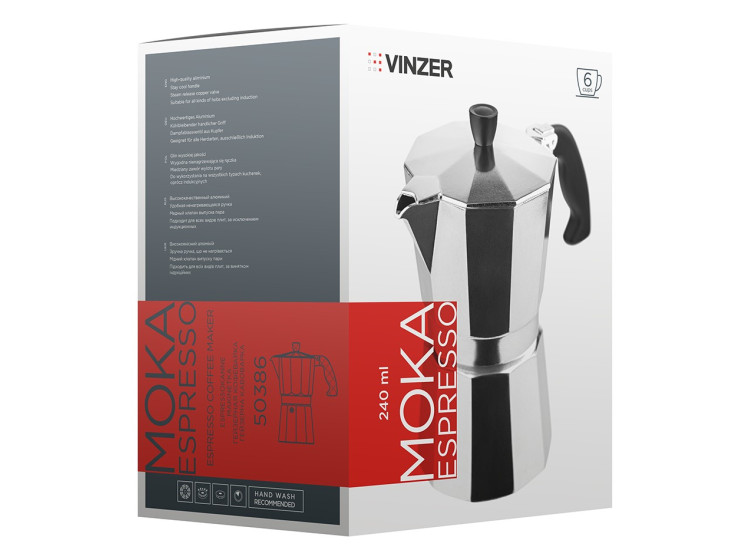 Кавоварка гейзерна Vinzer 50386\/89386 - зображення 3