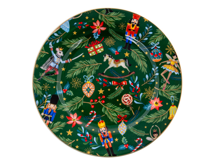 Набір тарілок "Green Christmas" 6 шт 19 см  (Ел-Д)\t\t\t\t\t\t\t\t\t\t\t 922-071 - зображення 3