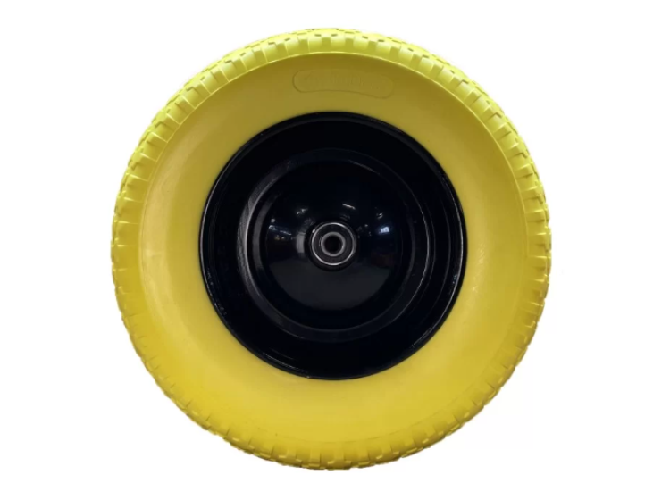 Колесо поліуретанове 4,0х8  + вісь 12 мм, чорний диск (110-6013) - зображення 1