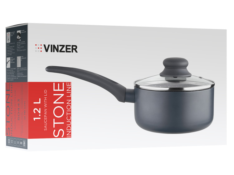Сотейник з кришкою 1.2л   Stone Induction Line  VINZER  50443 - зображення 5