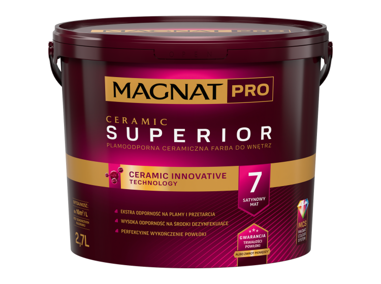 Фарба керамічна MAGNAT PRO CERAMIC СУПЕРІОР 7 база A шовковисто-матова 9л - зображення 1