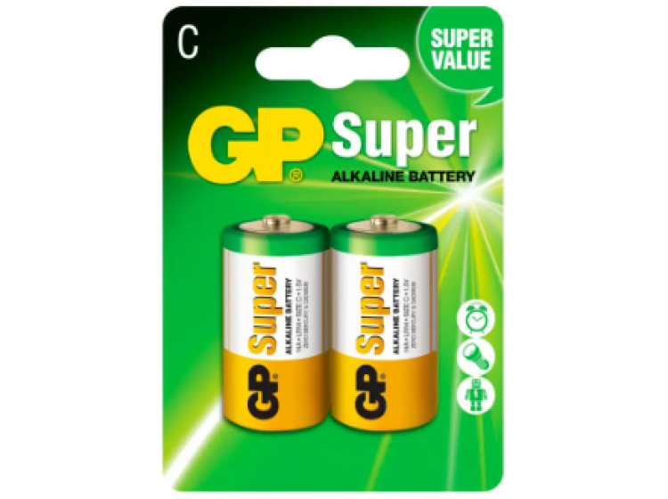 Батарейка Міні-бочка LR14 C GP SUPER ALKALINE 1.5V 14A-U2 лужна 1шт - зображення 1