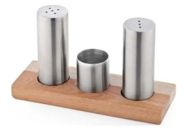 Набір для солі та перц. дерев. підст. та зубоч. 18/10  VAT-2005 VARAN