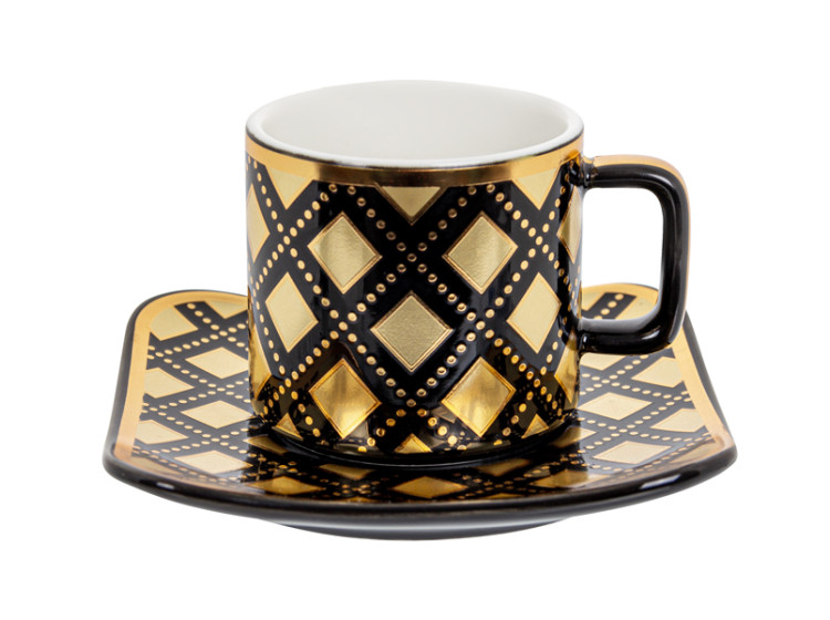 Кавовий набір 12 пр. 120 мл чорний із золотом  (Ел-Д)\t\t\t\t\t\t\t\t\t\t\t\t\t\t 926-018 - зображення 3