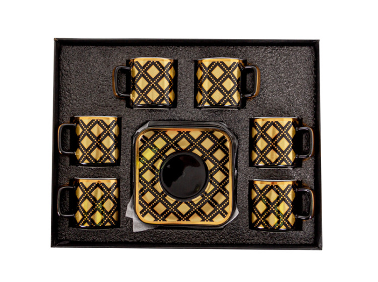 Кавовий набір 12 пр. 120 мл чорний із золотом  (Ел-Д)\t\t\t\t\t\t\t\t\t\t\t\t\t\t 926-018 - зображення 5