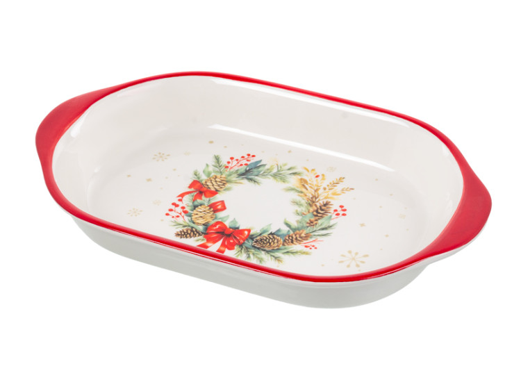Блюдо для запікання  Різдвяний Вінок 29*18*4,5см 858-0169 - зображення 3