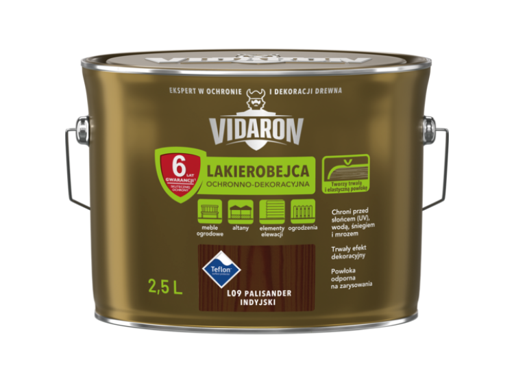 VIDARON Лакобейц захист деревини L09 2,5л індійський полісандр УЦІНКА - зображення 1