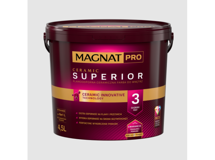 Фарба керамічна MAGNAT PRO CERAMIC СУПЕРІОР 3 база A глибокоматова 9л - зображення 1
