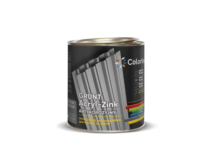 Грунтовка антикорозійна для металу та цинку ACRIL-ZINK ТМ "Colorina" 3,5 кг сіра - зображення 1