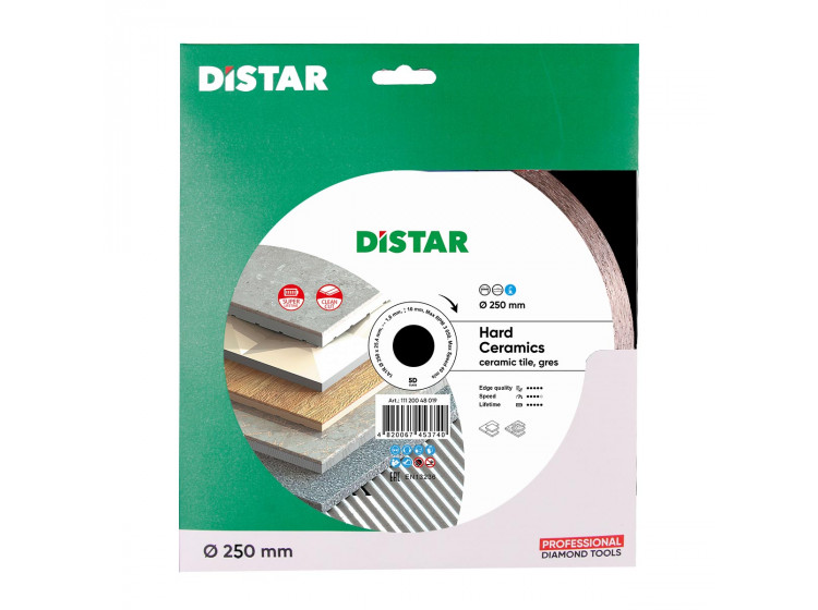Круг алмазний (Distar) 5D Hard Ceramics 250х1,6х10,0х25,4(32) для тверд. керамік мокрий різ (Білий) - зображення 2