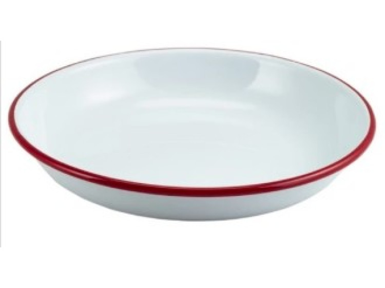 Тарілка глиб. 24х4 см черв. ободок GenWare 45624WHR - зображення 1
