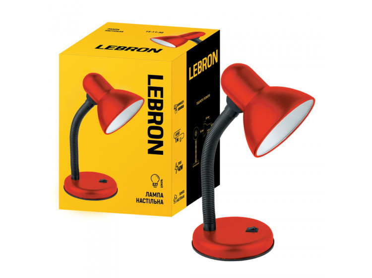 Лампа настільна LEBRON L-TL Е27 ,40Вт червона (15-11-32) - зображення 1